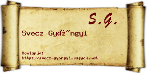 Svecz Gyöngyi névjegykártya